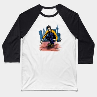 Skateboarder Baseball T-Shirt